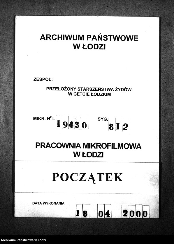 Obraz 1 z jednostki "Die Ernährung der Bevölkerung in Litzmannstadt-Getto"