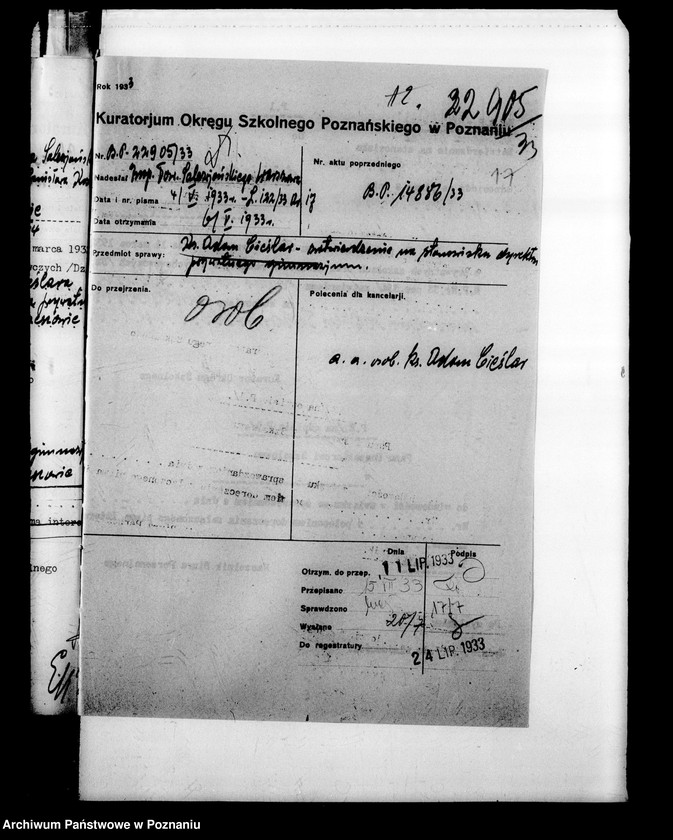 Obraz 20 z jednostki "Prywatne Liceum Męskie Towarzystwa Salezjańskiego- Marszałki- [protokoły powizytacyjne, sprawozdania roczne szkoły]"