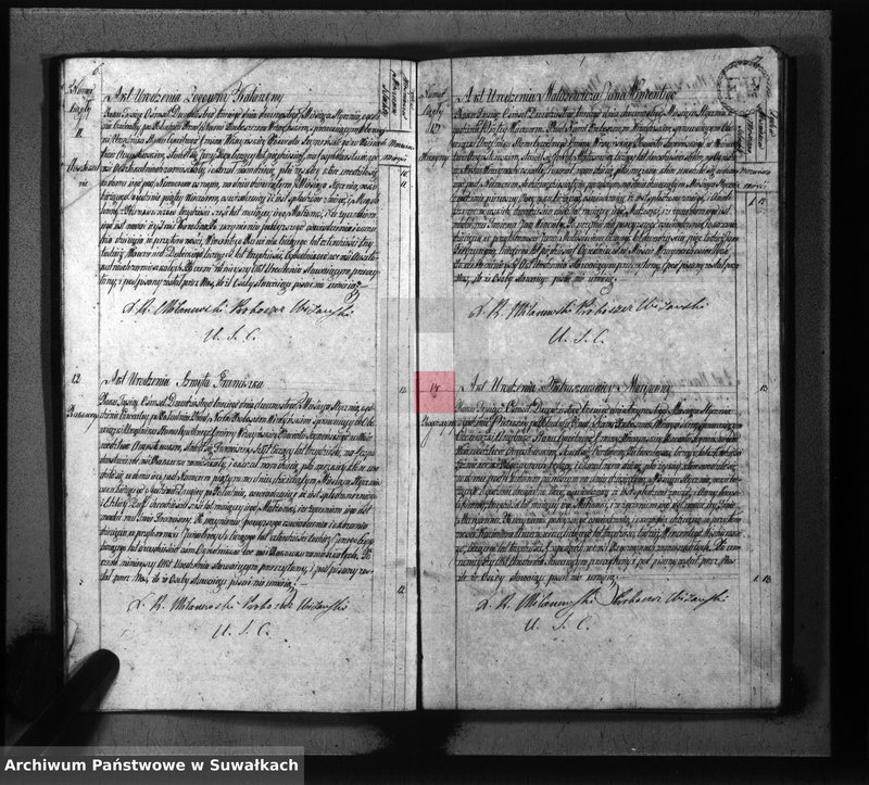 Obraz 7 z jednostki "Akta urodzonych gminy wiżańskiey obwodu seyneńskiego, w województwie augustowskim od dnia 1-go stycznia do dnia ostatniego grudnia 1823 roku"