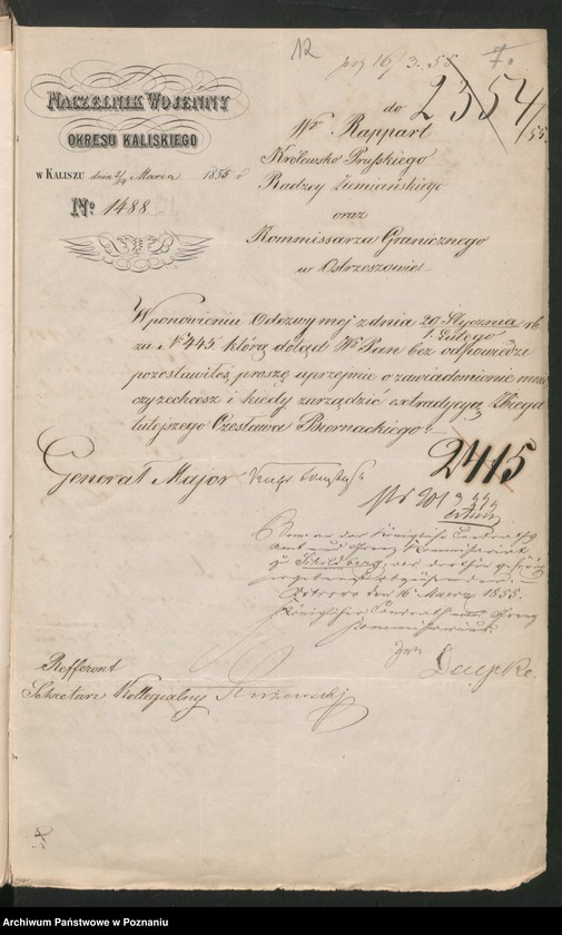 Obraz 15 z jednostki "A. betr. den polnischen Überläufer Franz Betka aus Trzcinica und Czeslaus von Biernacki aus Małkow"