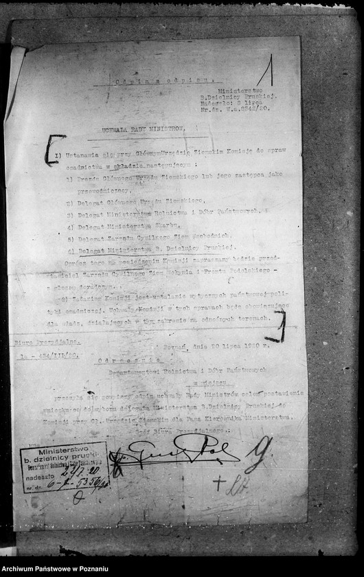 image.from.unit.number "Sprawy agrarnej reformy Urząd Osadniczy Komisja dla Osadnictwa"