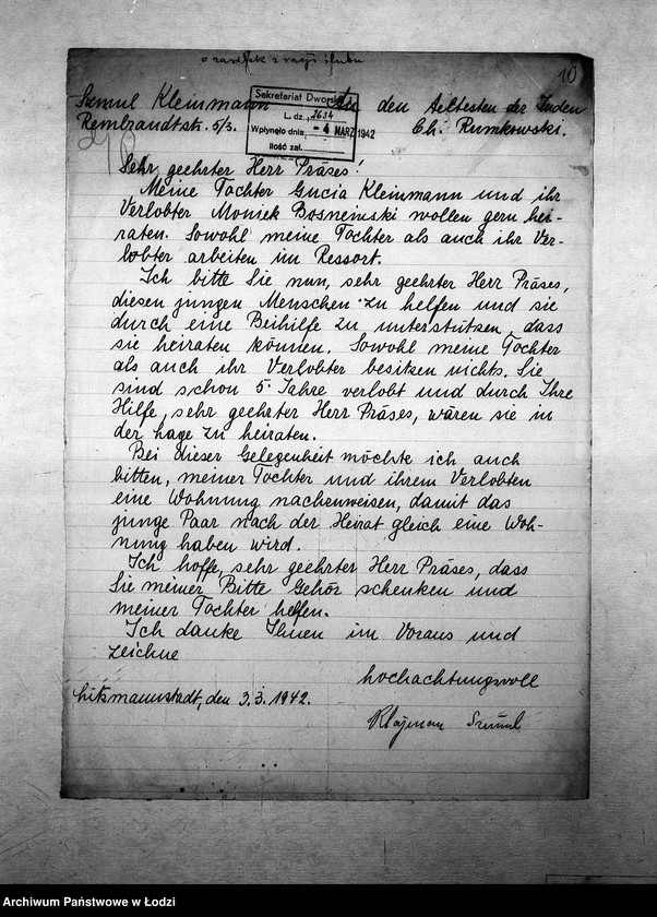 Obraz 13 z jednostki "[Podania o pracę i zasiłek pieniężny]"