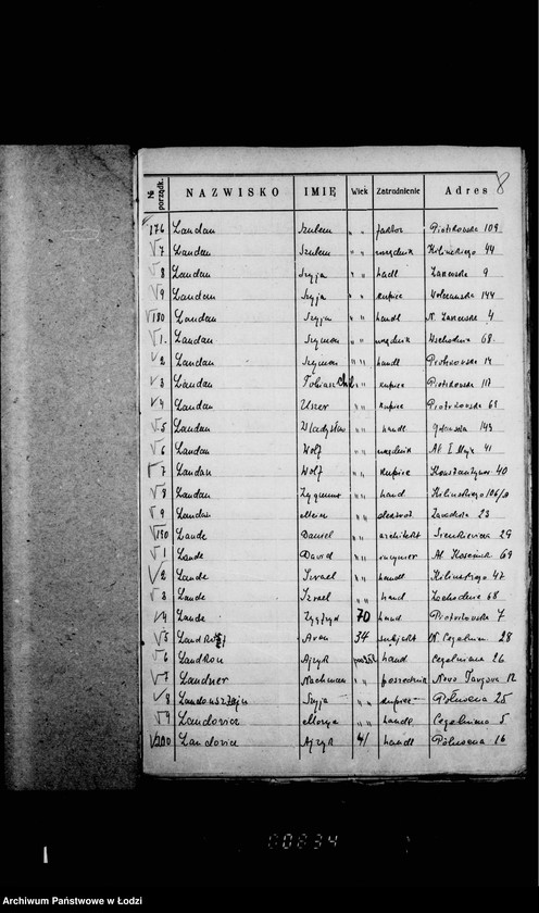 Obraz 13 z jednostki "Lista wyborców Gminy Wyznaniowej Żydowskiej w Łodzi 1924 r. lit. L"