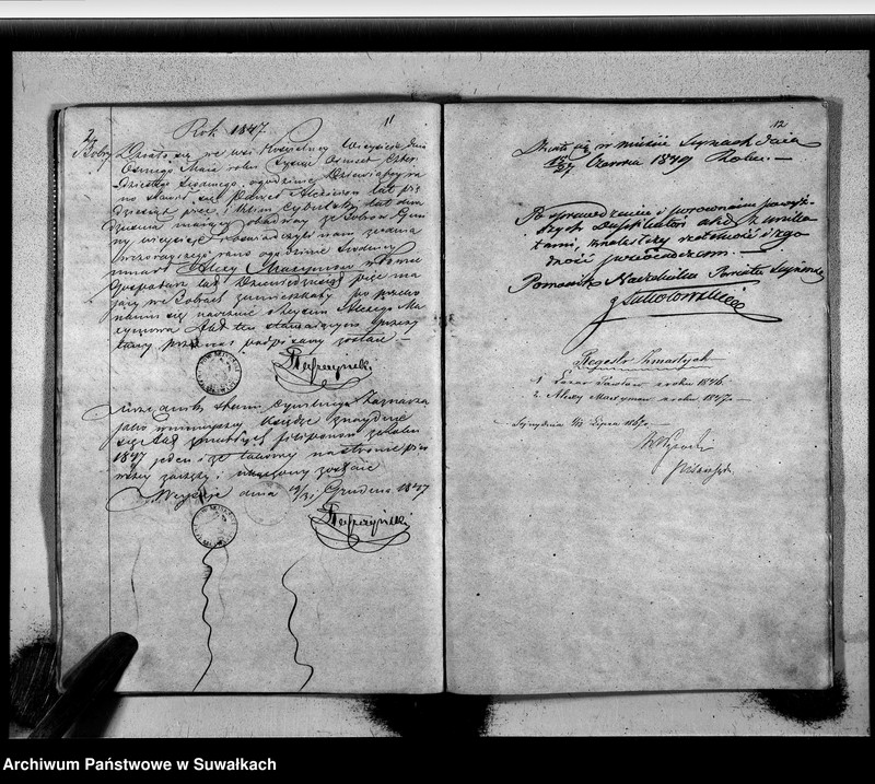 image.from.unit.number "Duplikat Urodzonych, zaślubionych i zmarłych Wyznania Filiponów Okręgu Wiejsieje poczynające w roku 1846, kończące w 1848 roku"