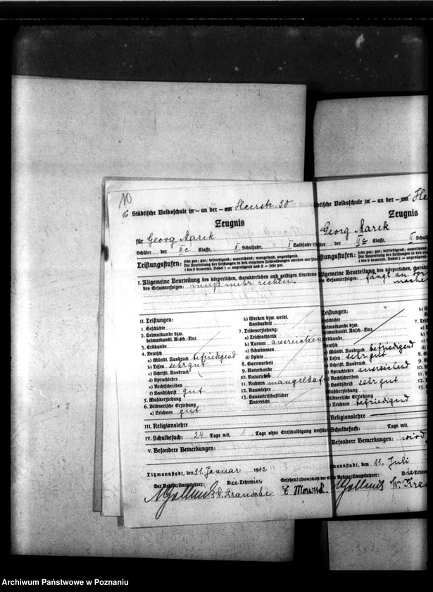 Obraz 14 z jednostki "[Akta personalne wychowanka Georga Marka, ur. 23 X 1930]."