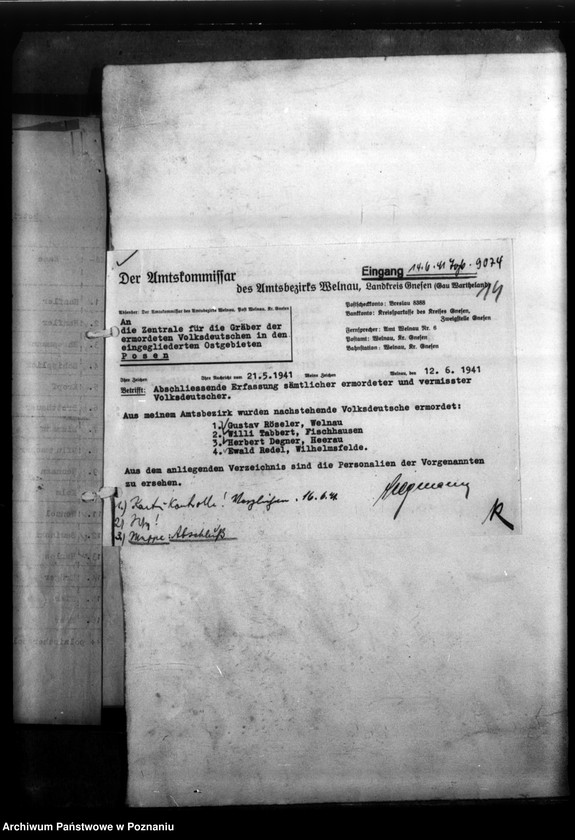 Obraz 18 z jednostki "Kreis Gnesen (Gniezno). Zgłoszenia zmarłych i zaginionych Niemców w 1939 roku"