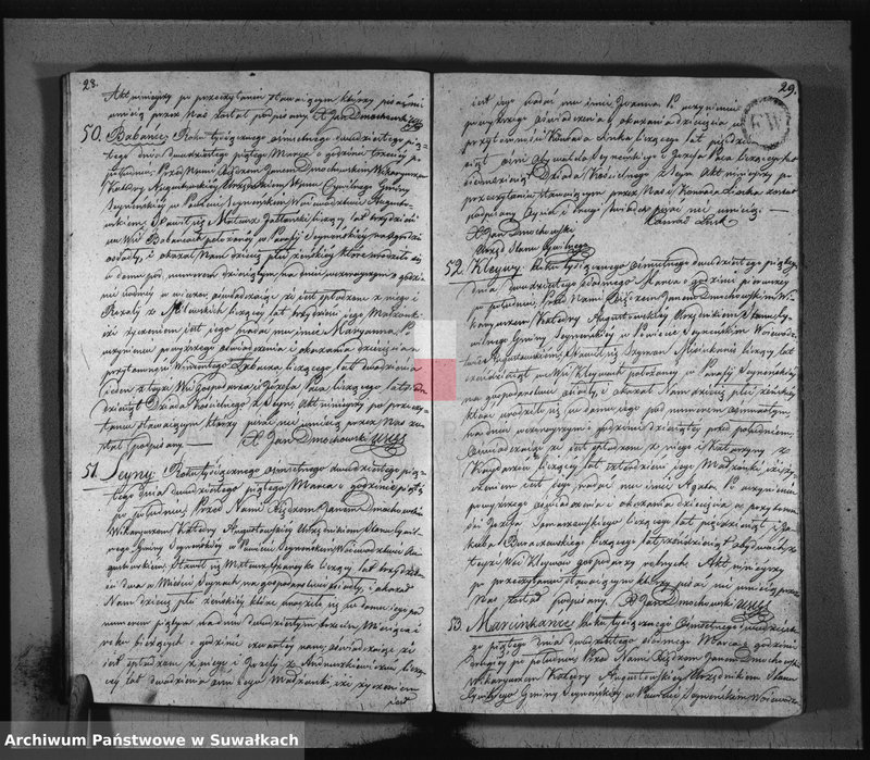 image.from.unit.number "Akta urodzonych gminy seyneńskiey w roku 1825."