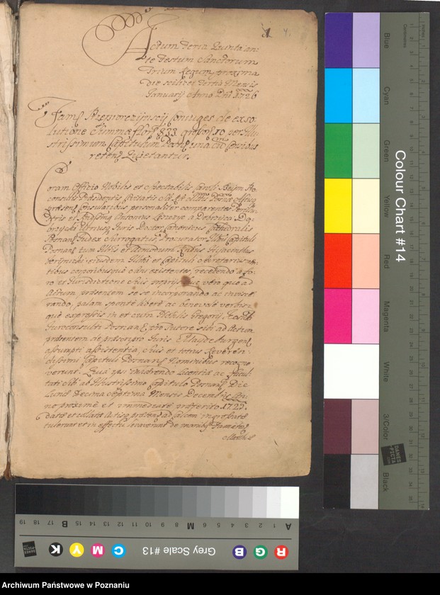 Obraz 4 z jednostki "Liber actorum officii consularis civitatis Posnaniae sub notariatu Stanislai Gąsawski SR.Mtis secretari, officii praesentis notarii necnon vicenotarii Bernardi Stefanowicz iureconsultis Posnaniensis."