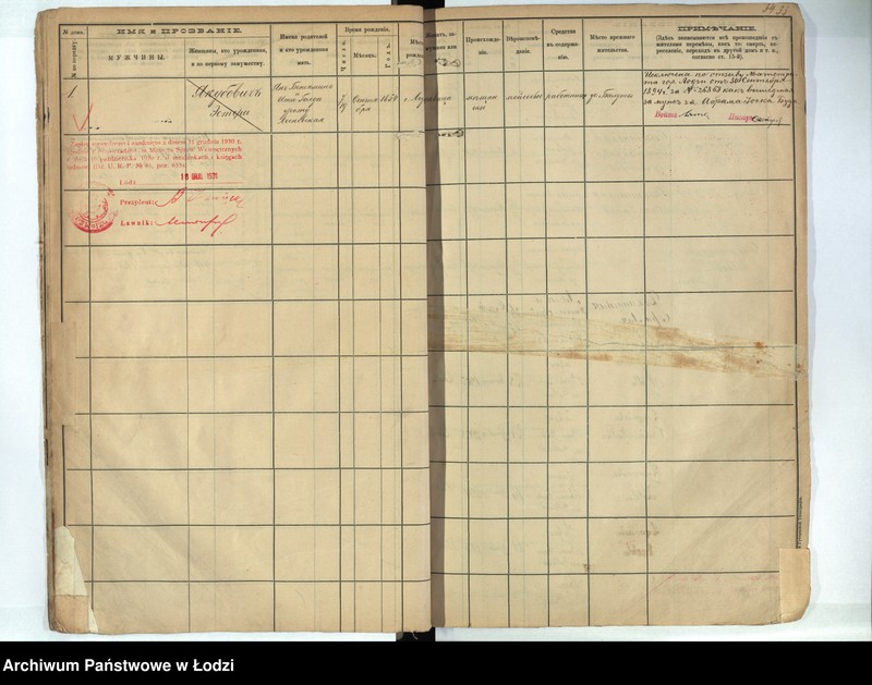 image.from.unit.number "[Księga ludności stałej m. Łodzi guberni piotrkowskiej - Dzielnicy Bałuty nr domu 1-9]"