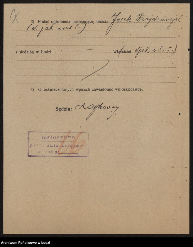 Obraz 9 z jednostki "Josek Frajdenrajch- drobna sprzedaż drzewa i desek"