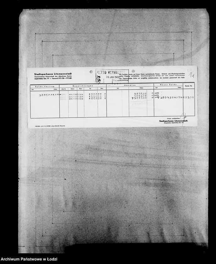 Obraz 18 z jednostki "Sonderkonto 12300 Bankauszüge"