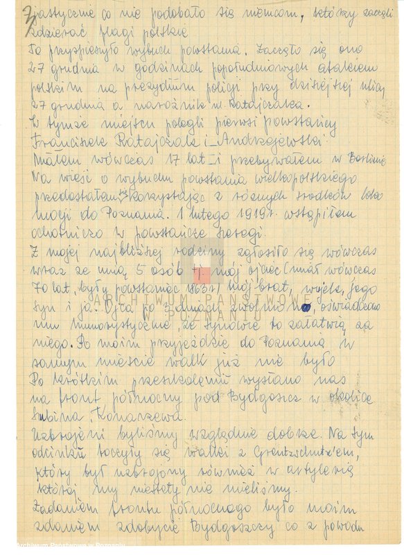 Obraz 10 z jednostki "Relacje i wspomnienia dotyczące powstania wielkopolskiego: 1. Poznań, część ll /autorzy relacji od G - M/."