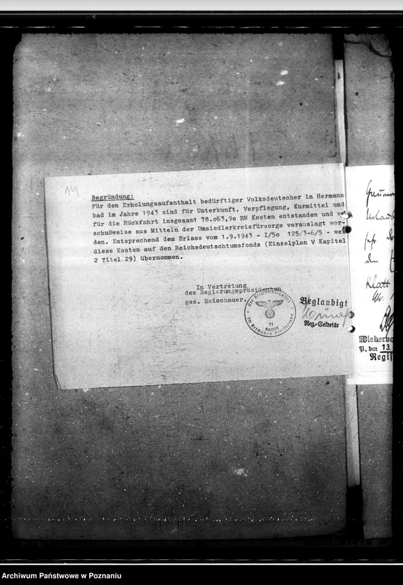 Obraz 18 z jednostki "Kuraufenthalt für Volksdeutsche und Umsiedler in Hermannsbad im Jahre 1944"