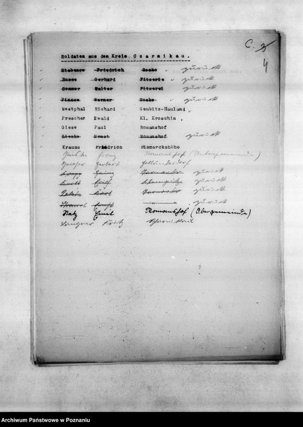 Obraz 8 z jednostki "Spisy miejscowych Niemców, którzy jako żołnierze polscy zaginęli w 1939 roku"