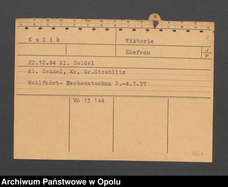 Obraz 3 z jednostki "[Kulik Wiktorie, ur. 22.12.1884 r. Klein Zeidel]"