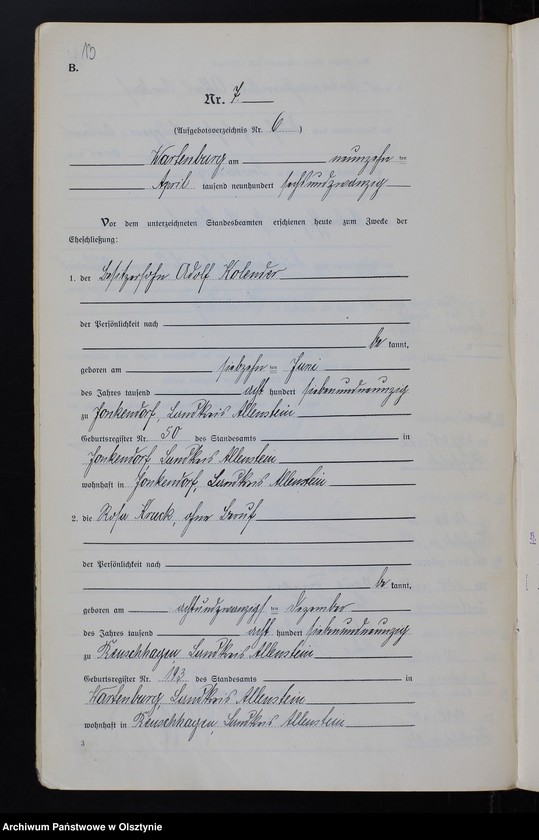 Obraz 15 z jednostki "Heirats-Haupt-Register Nr 1 - 44"