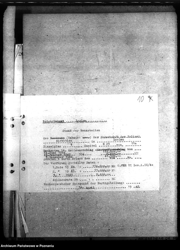 Obraz 14 z jednostki "Unterbringung der Staatlichen Polizeiverwaltung in Leslau (Włocławek)"