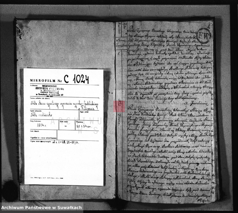 image.from.unit.number "Akta Zaślubionych Gminy Filipowskiey od 1go Stycznia 1814 R-u"