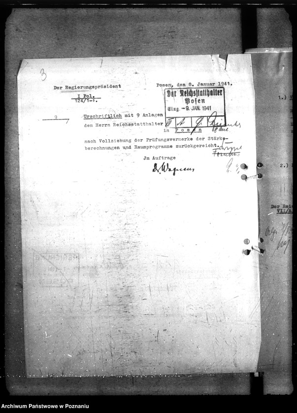 Obraz 7 z jednostki "Einrichtung von Wohlfahrtsräumen bei der staatlichen Polizeiverwaltung in Posen"
