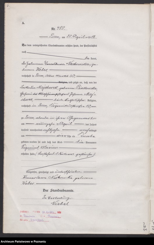 Obraz 8 z jednostki "Księga miejscowa urodzeń tom II [Rejestr główny urodzeń]"