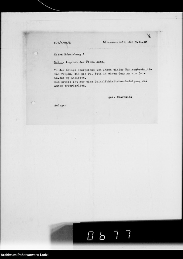 Obraz 11 z jednostki "Herrn Schaumberg.[Korespondencja wewnętrzna w sprawach realizacji zamówień, dostaw towarów i maszyn]"