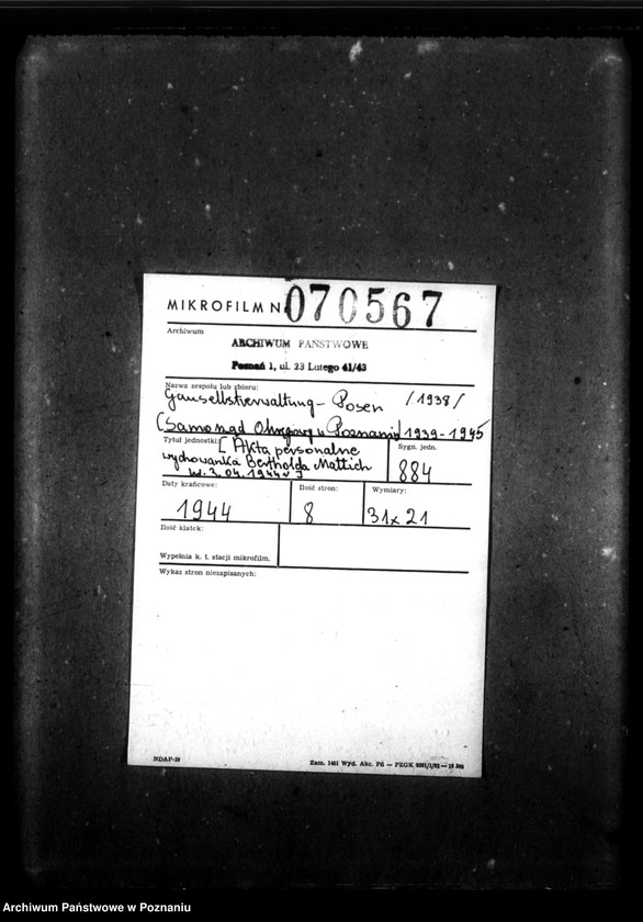 Obraz 2 z jednostki "[Akta personalne wychowanka Bertholda Mattich, ur. 3 IV 1940]."