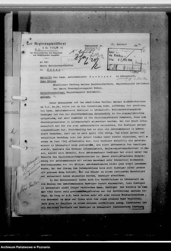 Obraz 20 z jednostki "Raebiger, Paul - komisarz obwodowy"