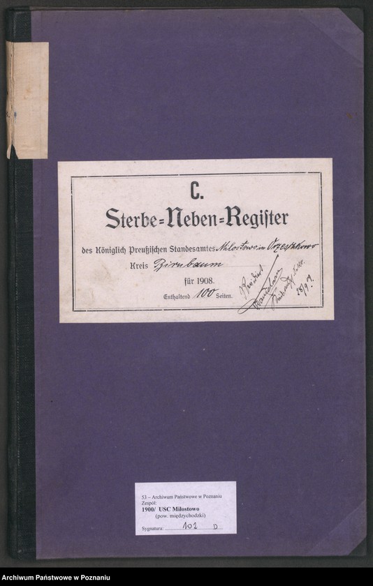 Obraz 2 z jednostki "Sterbe-Neben-Register"