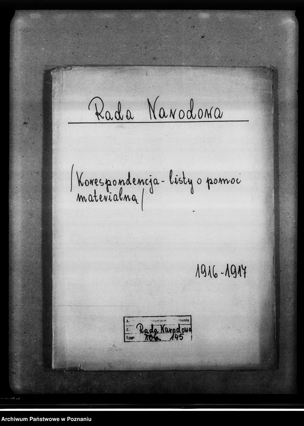 Obraz 4 z jednostki "Korespondencja różna o pomoc materialną."