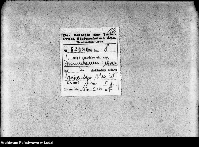 Obraz 19 z jednostki "Schuhmacher-Abteilung [Zasiłki chorobowe dla pracowników wydziału, listy pracowników, zaświadczenia lekarskie]"