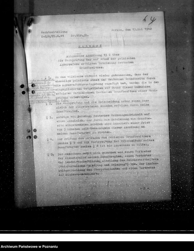 Obraz 10 z jednostki "Zarządzenie w sprawie skutków polskiej reformy rolnej"