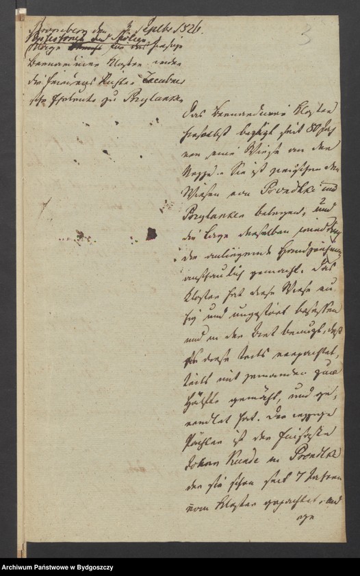 image.from.unit.number "Acta Manualia des Regierungs Fiscalats in Bromberg in Sachen des Bernardiner Kloster in Bromberg weder die Friedens Richter Taeuenbnersche Erben wegen Turbation in Besitz einer Wiese"