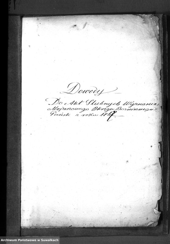 image.from.unit.number "Dowody do akt Ślubnych wyznania mojżeszowego Okręgu Bożniczego Puńsk z roku 1867"