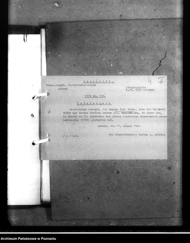 Obraz 8 z jednostki "Wykaz miejscowych Niemców, którzy zginęli w 1939 roku. Kreis Litzmannstadt (Łódź)"