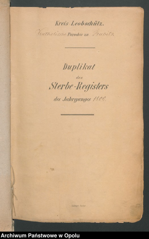 image.from.unit.number "Sterberegister von Babitz 1800 - 1846"