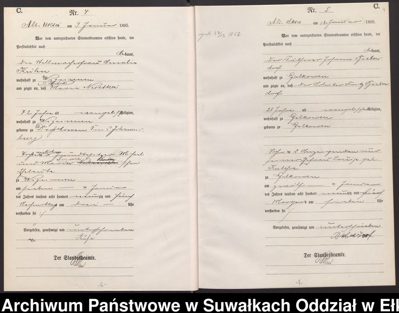 image.from.unit.number "Sterbe-Haupt-Register des Königlichen Preussischen Standes-Amtes Alt Ukta Kreis Sensburg"