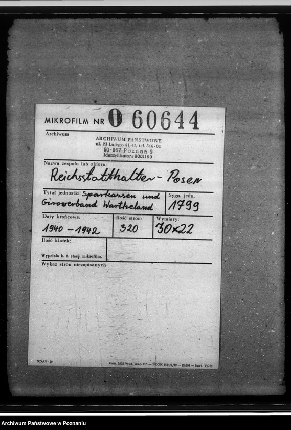 Obraz 2 z jednostki "Sparkassen und Giroverband Wartheland"