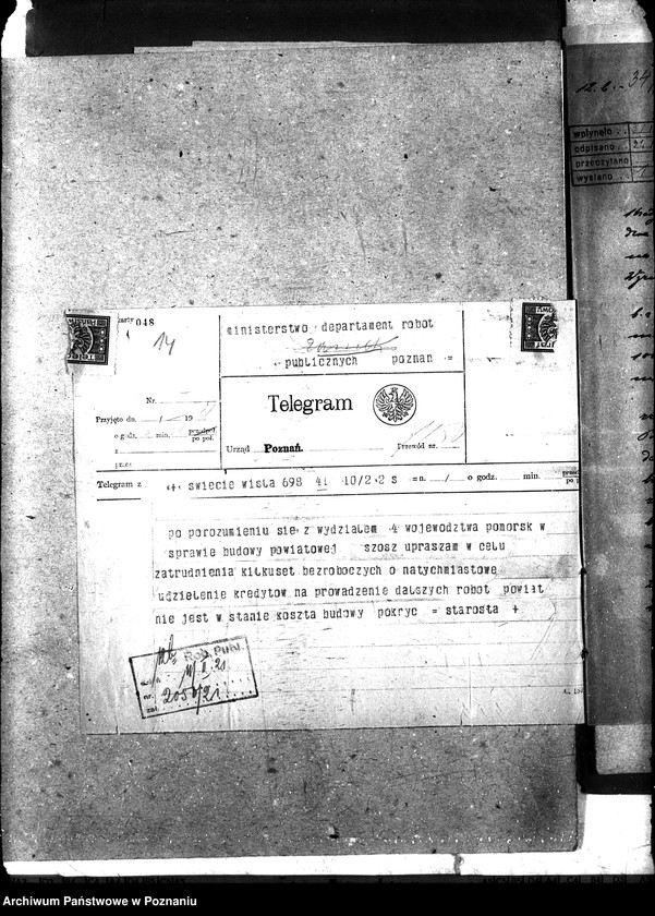 Obraz 18 z jednostki "[Subwencje państwowe na budowę dróg w celu zatrudniania bezrobotnych pow. Świecie]"