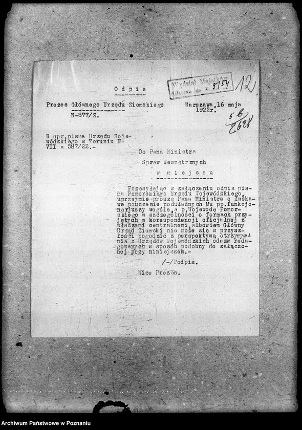 Obraz 16 z jednostki "Sprawy Domen majątki przekazane min. Rolnictwa i Dób Państw. przez Okręgowy Urząd Ziemski"