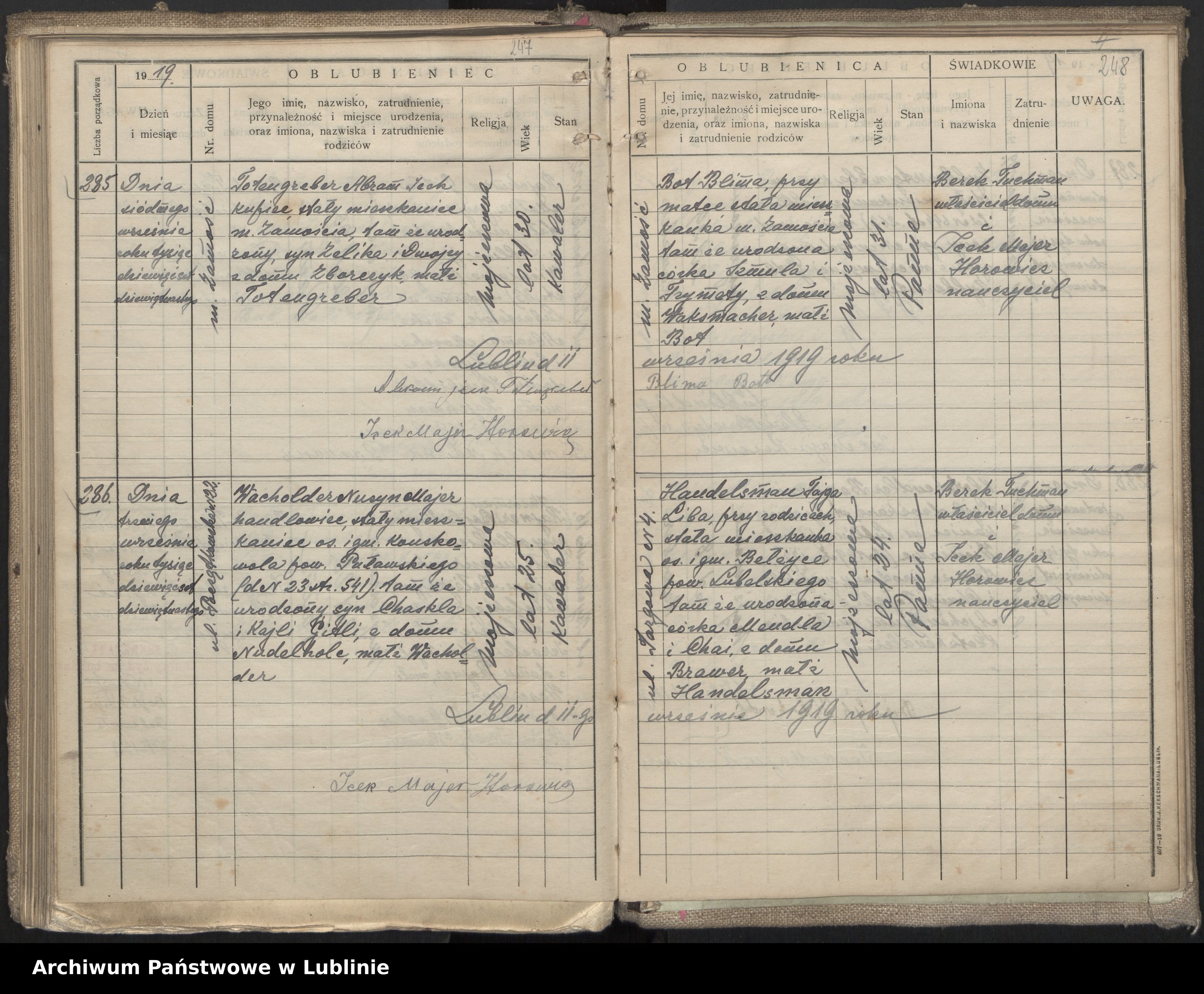 Skan z jednostki: Księga małżeństw