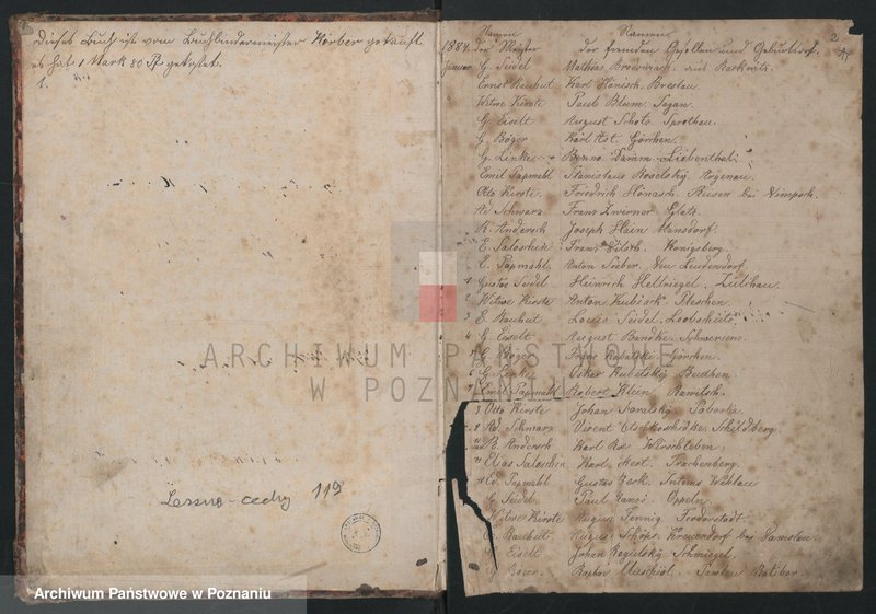 Obraz 2 z jednostki "[Księga rejestracji czeladników zatrudnionych u mistrzów piekarskich w Lesznie]"