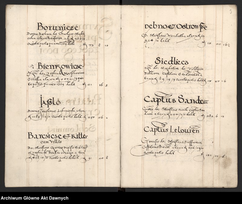 image.from.unit.number "Sumariusz pieniędzy i rejestr retenty piątej części z dochodów dóbr stołowych z terenów całej Rzeczpospolitej."