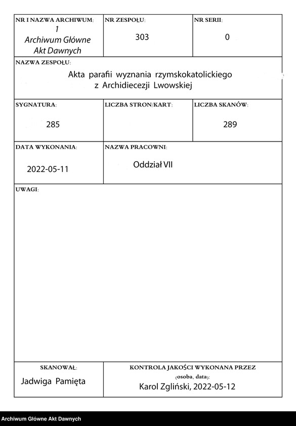 image.from.unit.number "Parafia: różne. Dekanat: różne. [Akta różnych urzędów parafialnych na terenie archidiecezji lwowskiej]."