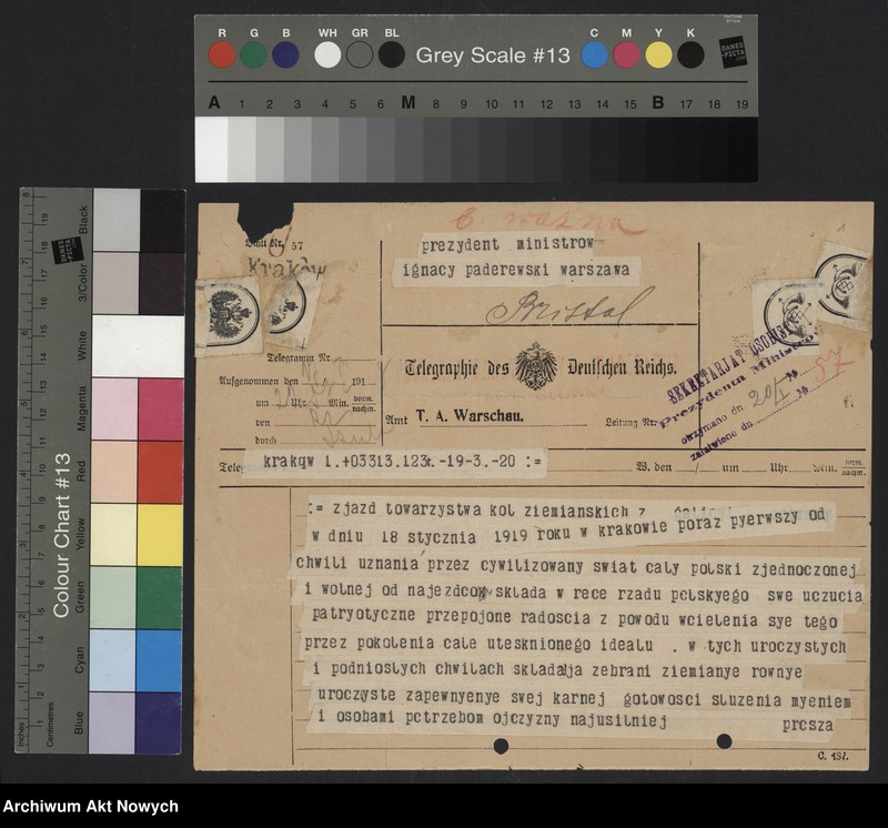 image.from.unit.number "Hołdy; listy, depesze, adresy, od instytucji, organizacji, osób prywatnych"
