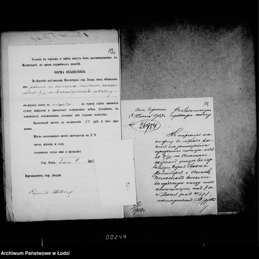 Obraz 13 z jednostki "O zamoščenji gorodskago placa nr 51/7 po Aleksandrijskoj ulice"