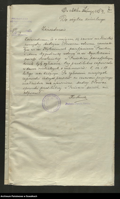 image.from.unit.number "Dokumenty Zaślubionych Smoleńskiej parafji za 1928 rok"