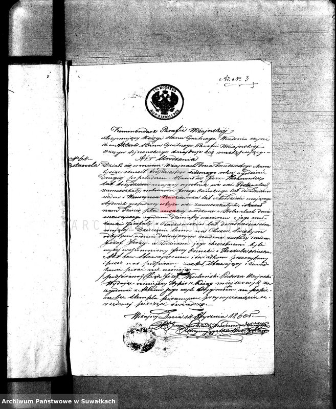 Obraz 7 z jednostki "Anneksa do Akt Zaślubionych z roku 1860."