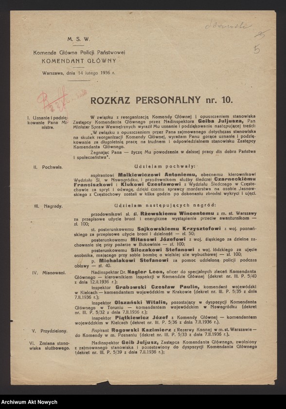 image.from.unit.number "Rozkazy personalne Komendanta Głównego Policji Państwowej"