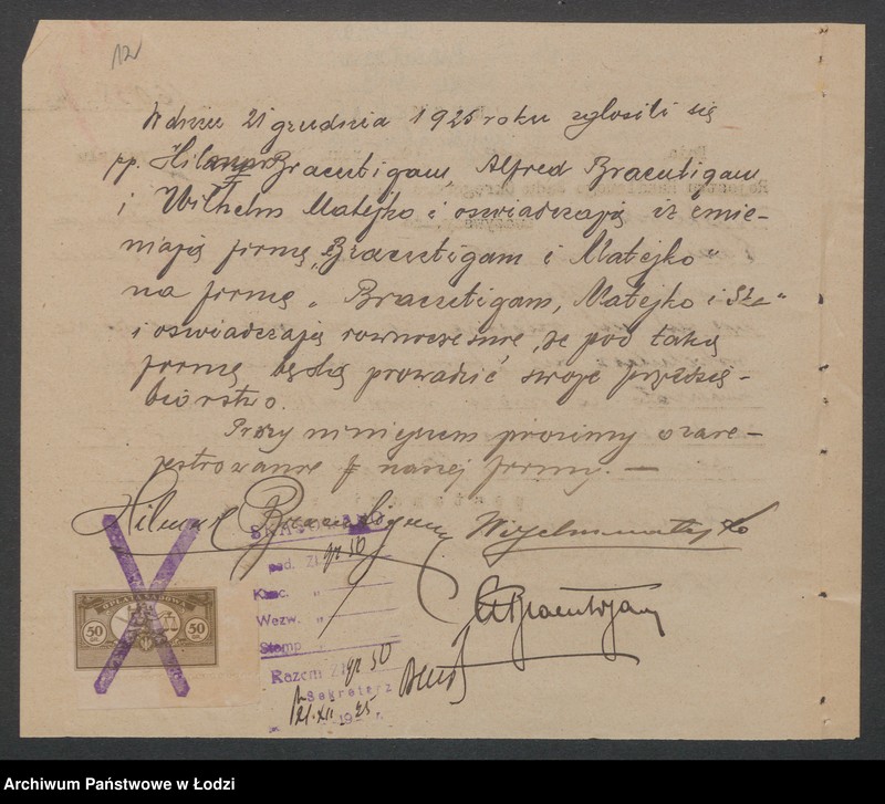 Obraz 14 z jednostki "Braeutigam i Matejko i S-ka- przedsiębiorstwo robót budowlanych"