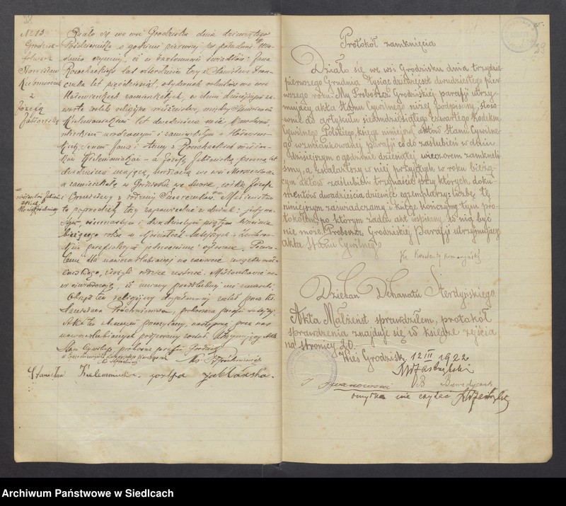 image.from.unit.number "Unikat aktów stanu cywilnego zaślubionych Parafii Grodzisk od 1919 roku do 1937 roku"